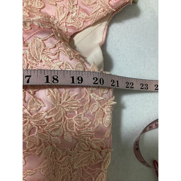 FORMAL 16W plus soft pink beaded embroidered tulle maxi dress gown prom NEW B115 - Picture 4 of 6